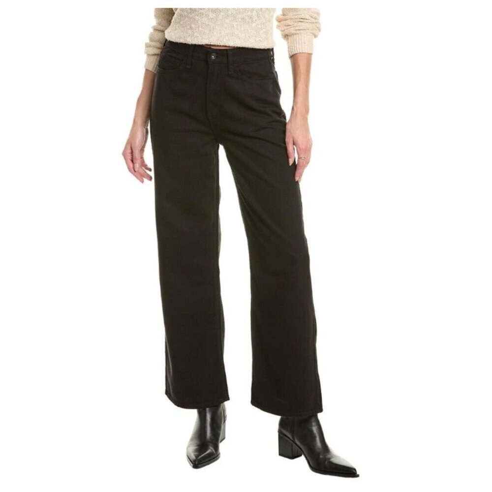 Rag & Bone Lori Wide Leg Elevated Scandinavian Mid-Rise Soft Black Jeans Size 34